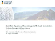 Certified Equational Reasoning via Ordered Completion